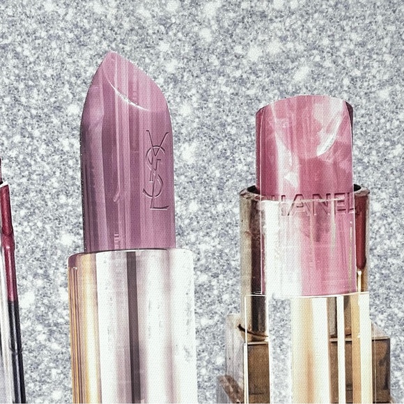 DESIGN DISTRICT STUDIO Luxury Wall Art Print CHANEL YSL Lipsticks Canvas 14x14 - Picture 6 of 8